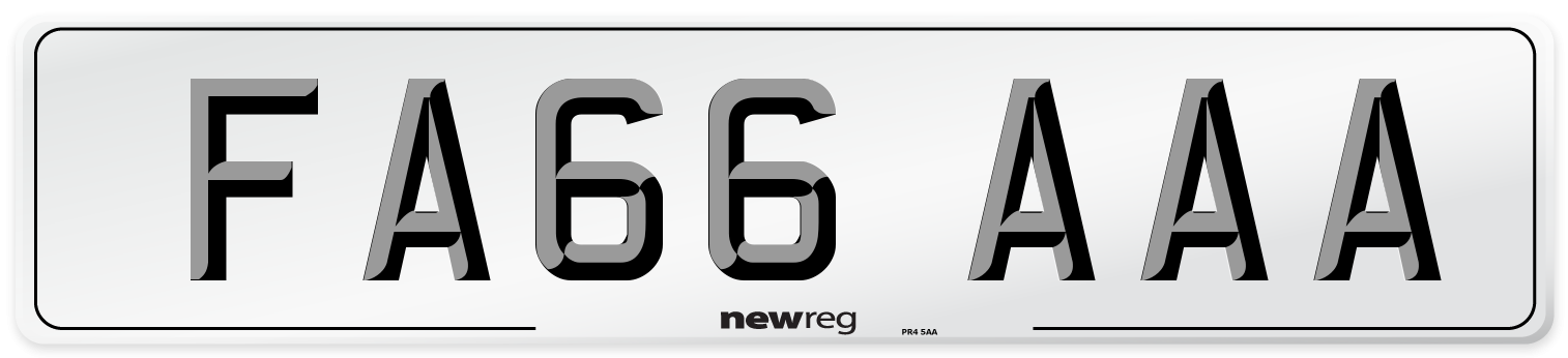 FA66 AAA Number Plate from New Reg